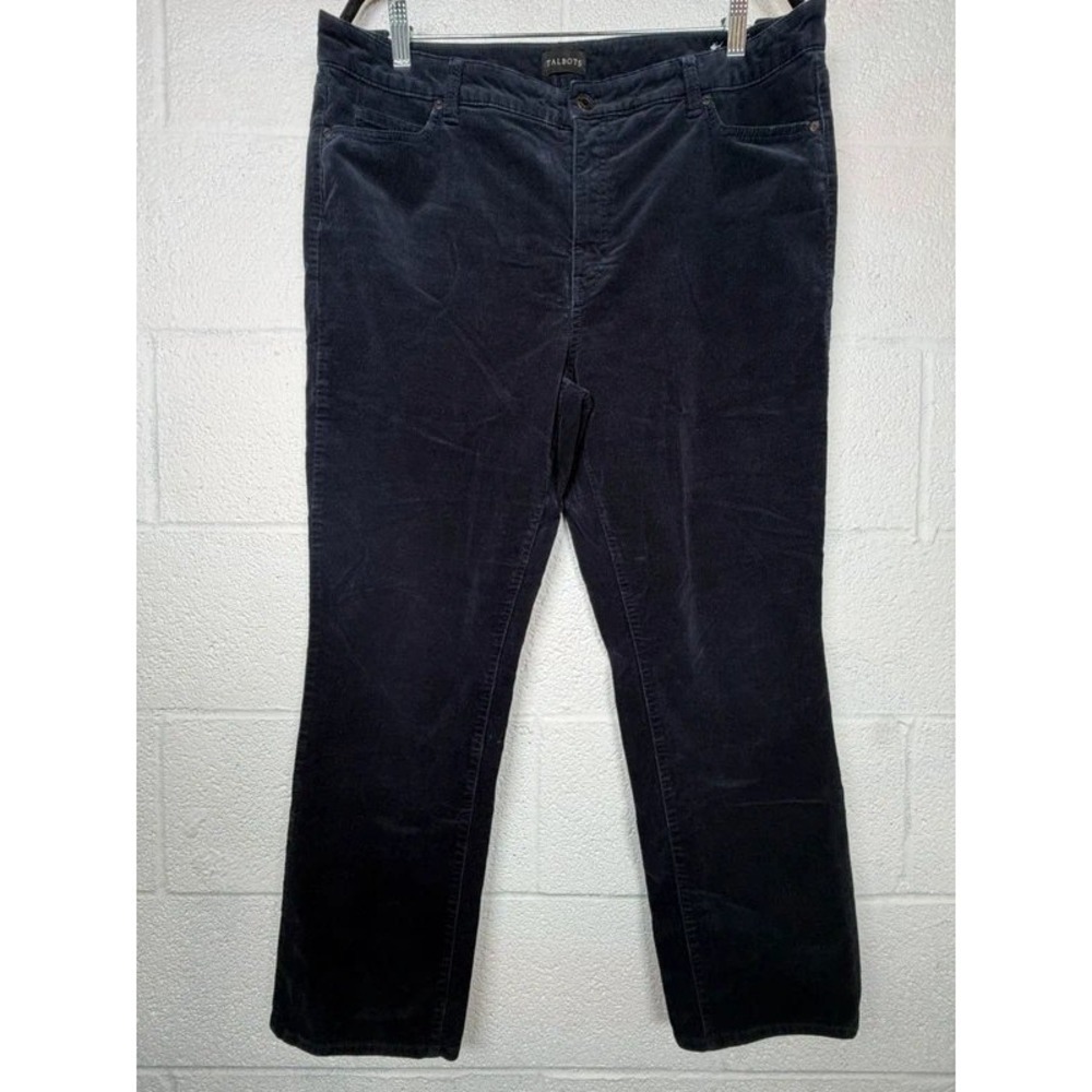 Talbots Navy Blue Corduroy Straight Leg Pants Women's 16P Petite Stretch